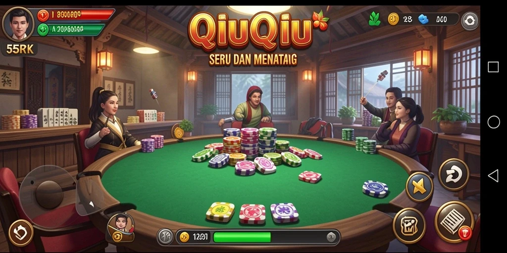 Screenshot dari gameplay seru dalam permainan QiuQiu.