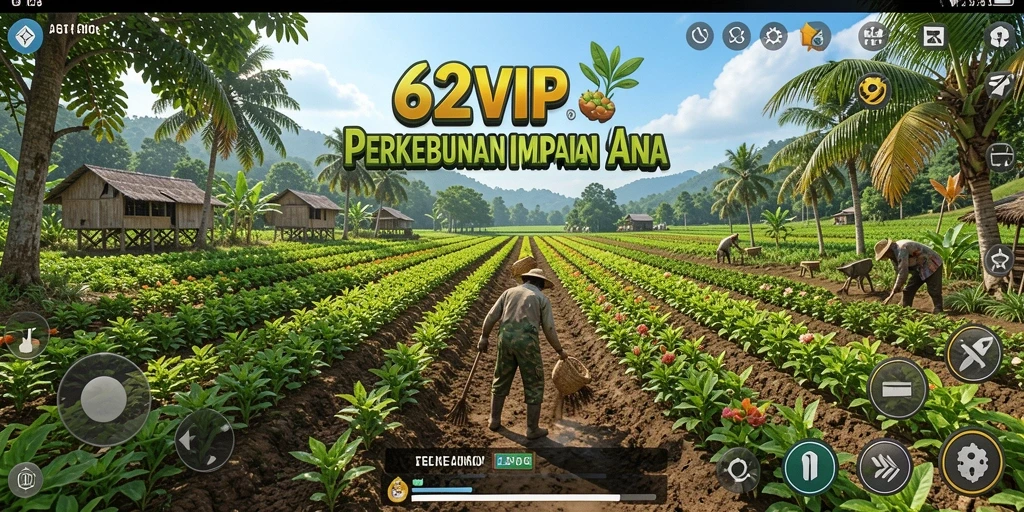 Tampilan screenshot utama 62VIP yang menampilkan keindahan lahan pertanian.