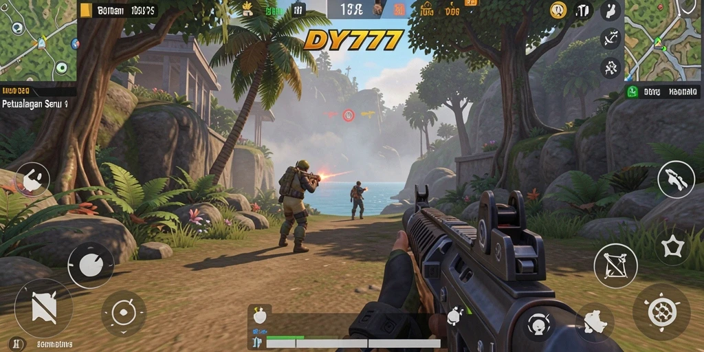 Tampilan gameplay menegangkan dan interaktif dari DY777.