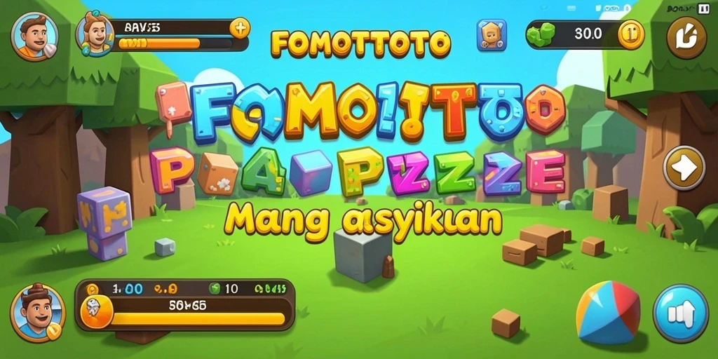 Screenshot FOMOTOTO menampilkan gameplay yang seru dan berwarna-warni.