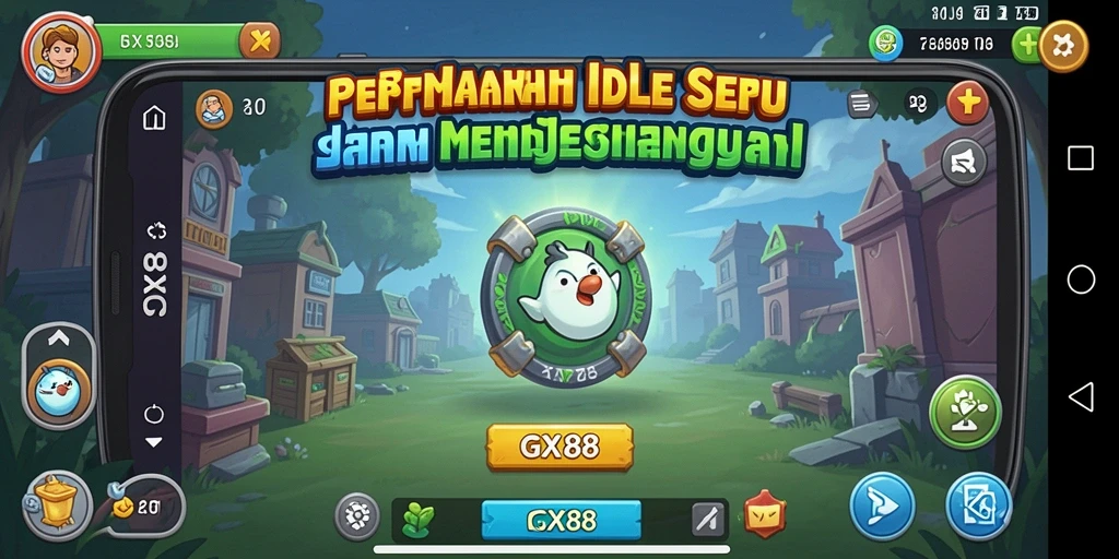 Screenshot utama GX88 menampilkan gameplay Idle yang menarik dan menghibur.