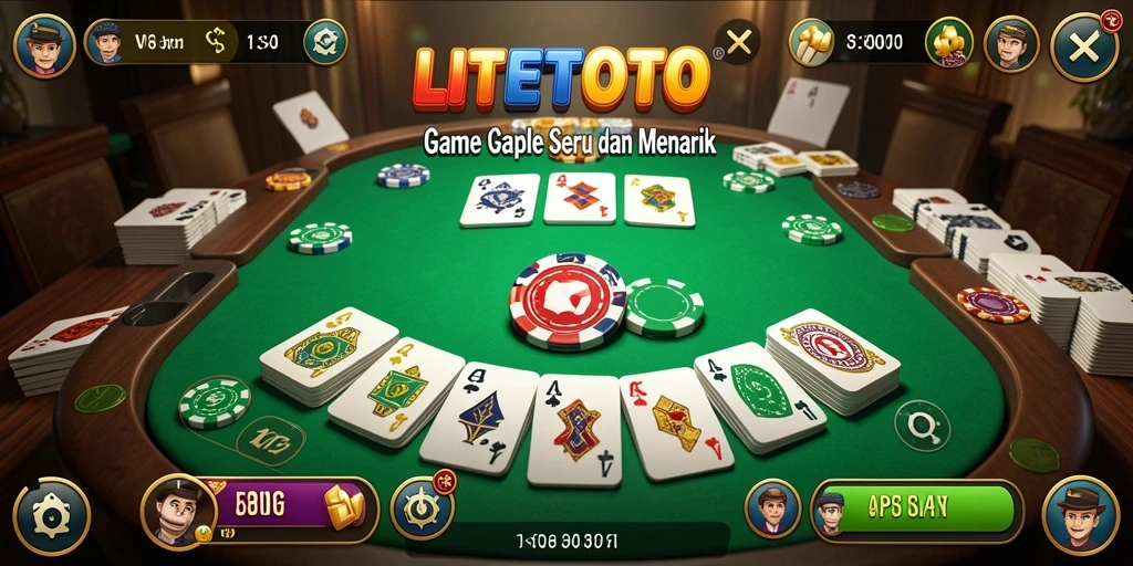 Screenshot gameplay LITETOTO yang menampilkan serunya bermain Gaple.