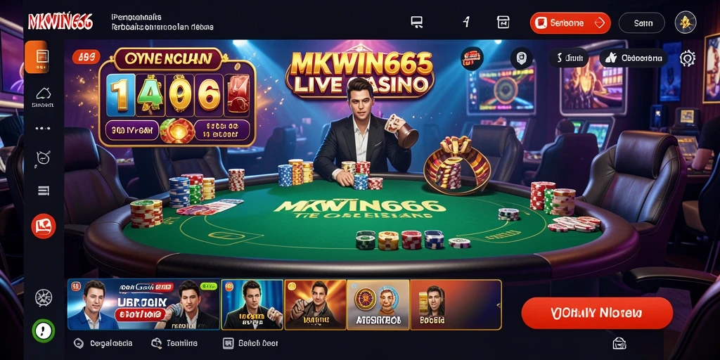 Screenshot gameplay MKWIN666 yang menampilkan dealer dan pemain dalam suasana Live Casino.