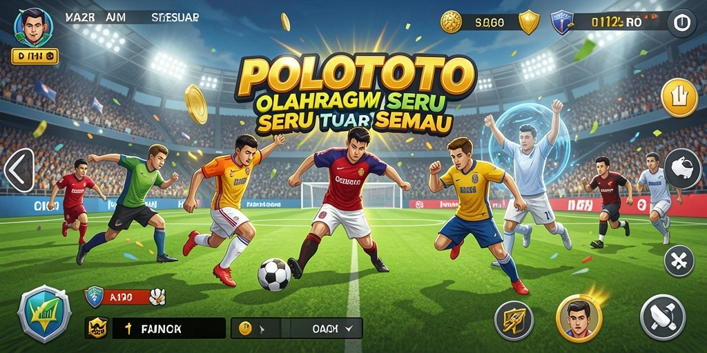 Screenshot gameplay POLOTOTO dengan tampilan pertandingan olahraga yang seru.