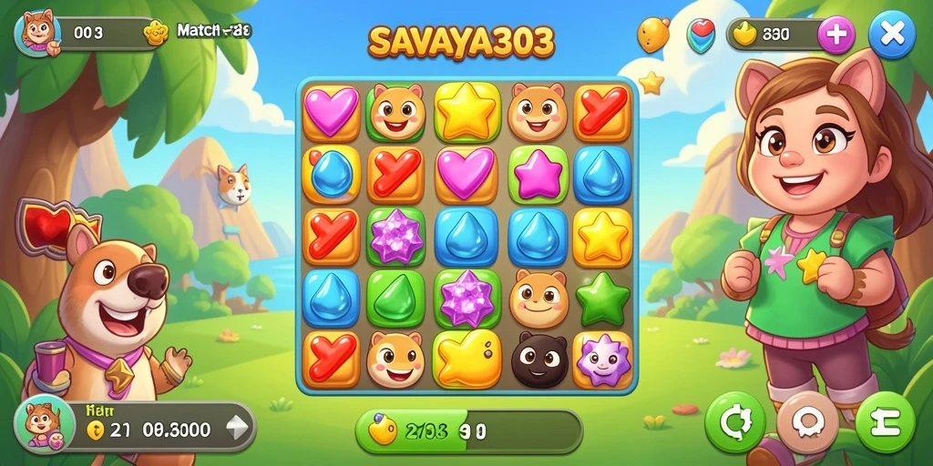 Screenshot gameplay SAVAYA303 menunjukkan kombinasi warna yang cerah dan menantang.