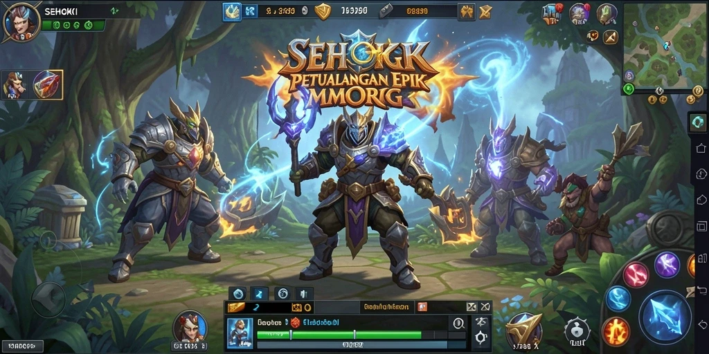 Gameplay SEHOKI dengan karakter yang beraksi di medan pertempuran.