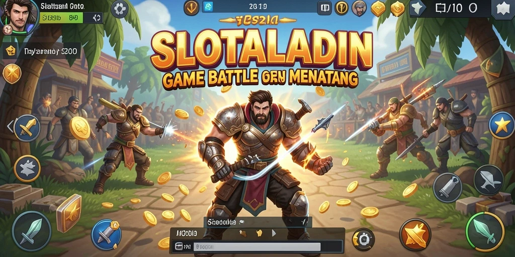 Screenshot permainan SLOTALADIN yang menunjukkan aksi Battle Royale mendebarkan.