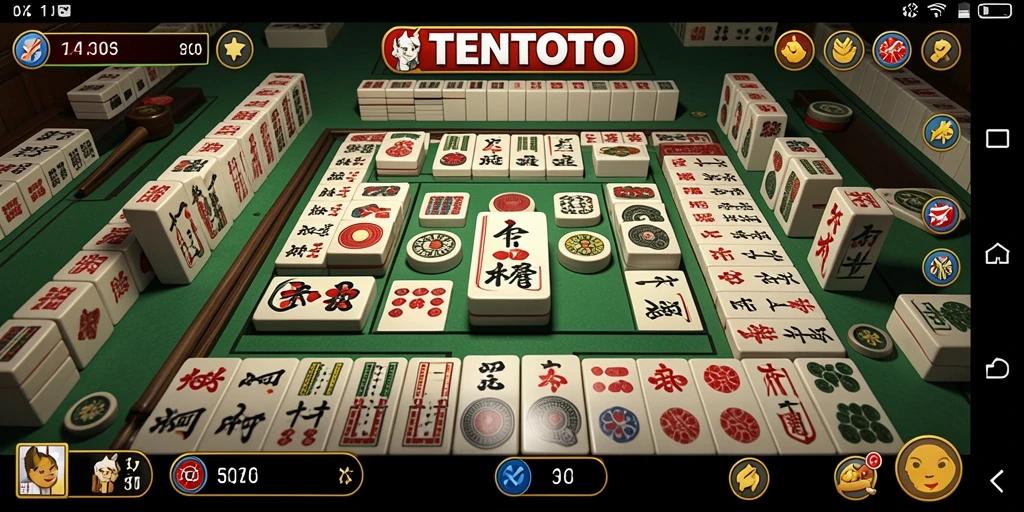 Tampilan gameplay seru dalam permainan Mahjong TENTOTO.