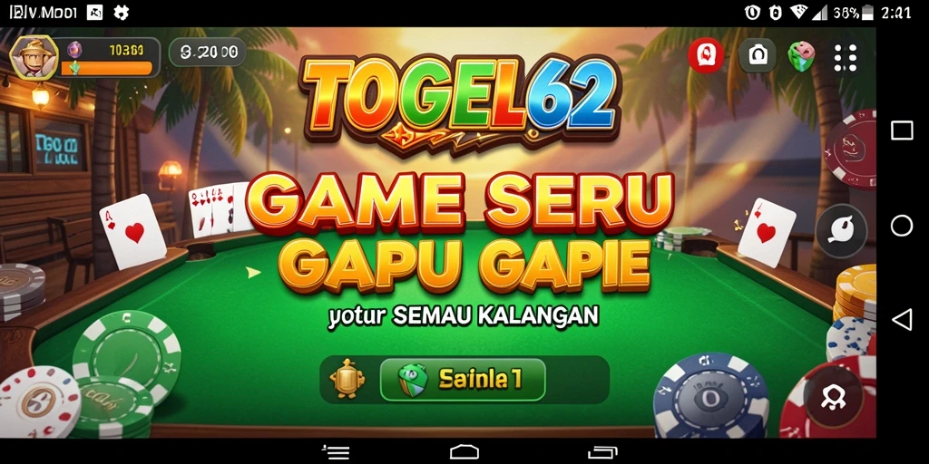 Tampilan gameplay Gaple yang seru di TOGEL62.